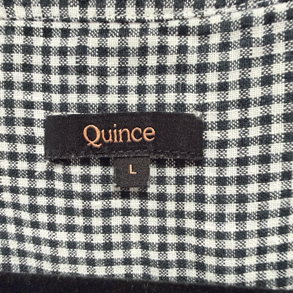 Quince 100% LINEN Gingham Sleeveless Button Front Dress L - Picture 3 of 11